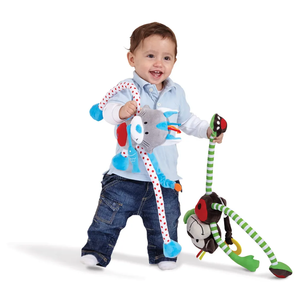 Jouet d'Éveil Doudou Singe pour Poussette : Activités Bébé Nomade - 3