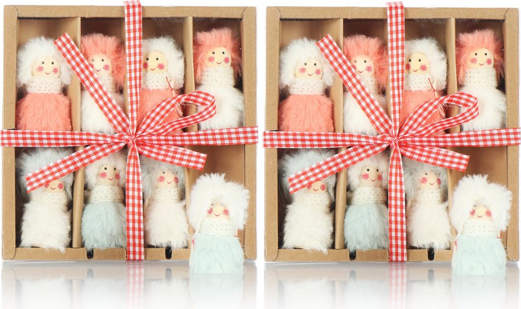 COM-FOUR 16x Premium Weihnachtsbaum-Anhänger Engel - Christbaumschmuck - Feen-Figuren als Geschenkanhänger - schwedisch-skandinavische Deko-Tro...