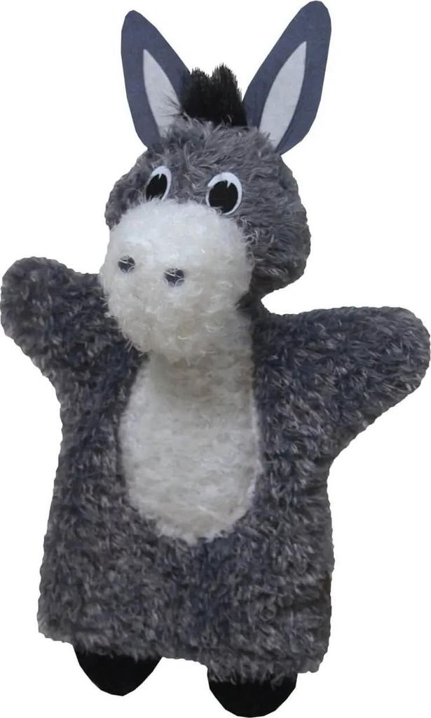 Handpuppe Esel 32cm mit festem Kopf, hergestellt in der Produktbild 