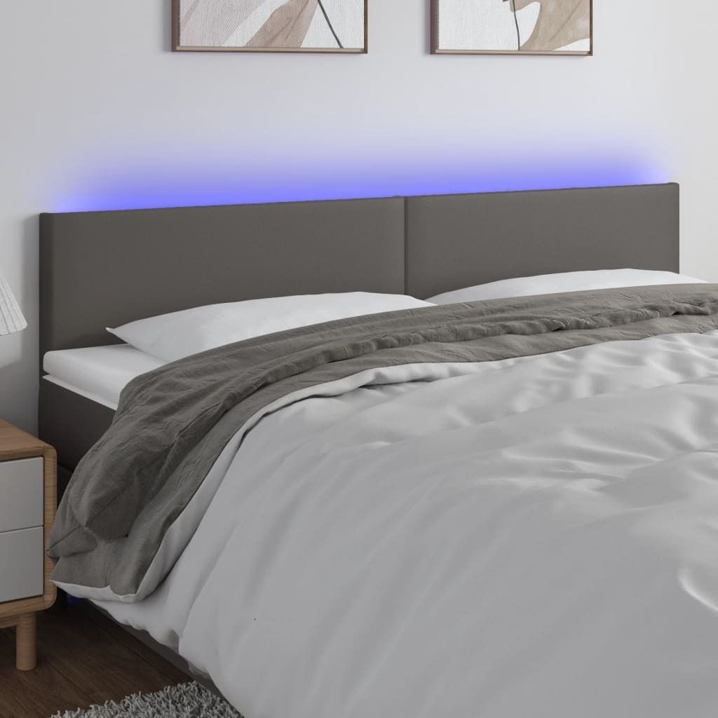 2025 Moderne LED Kopfteil Grau 200x5x78/88 cm Kunstleder - Kopfteile,Design 8195679 2parcel
