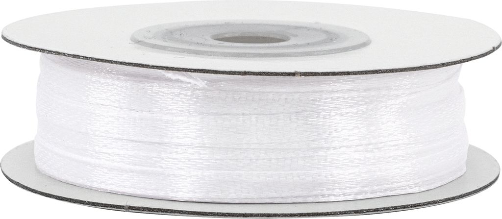 Satinband 3mm x 50m Rolle Weiß Produktbild 