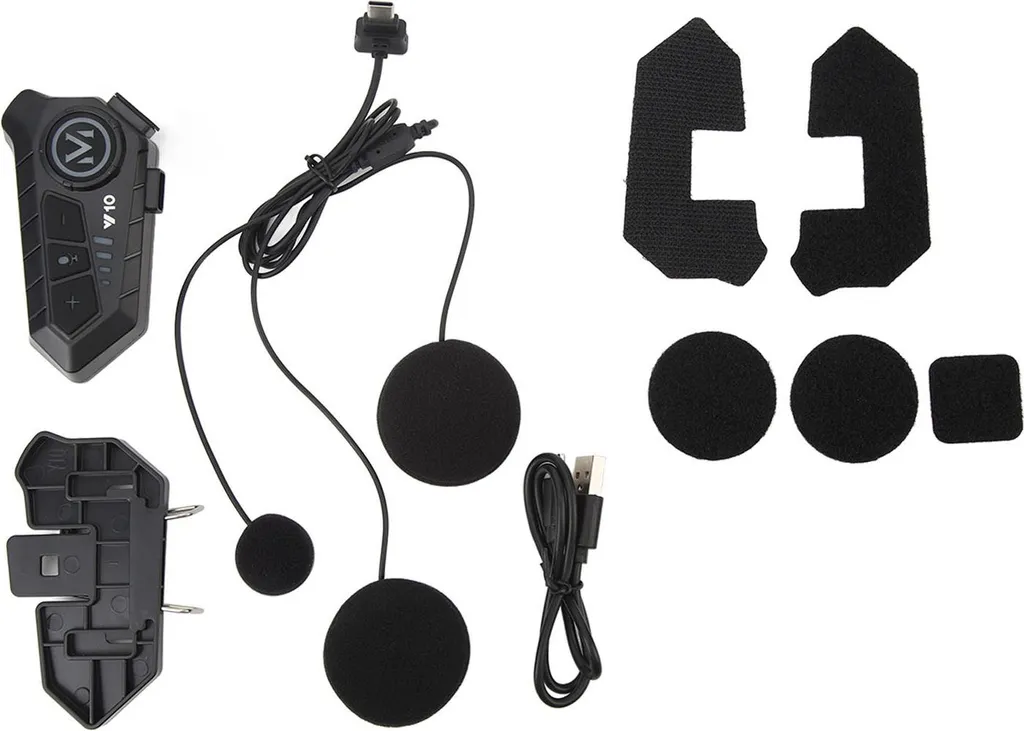Casque moto Bluetooth Noir Y10 oreillette intercom bidirectionnelle - 3