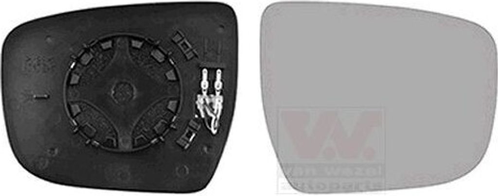 VAN WEZEL Spiegelglas Außenspiegel Rechts für NISSAN Qashqai II (J11, J11) Konvex Beheizbar 3391838