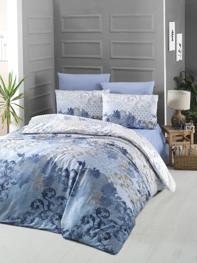 L'Essentiel Linge de Maison, Nerissa- VCT0345, Blau, Bettdecken, 100% Baumwollsatin
