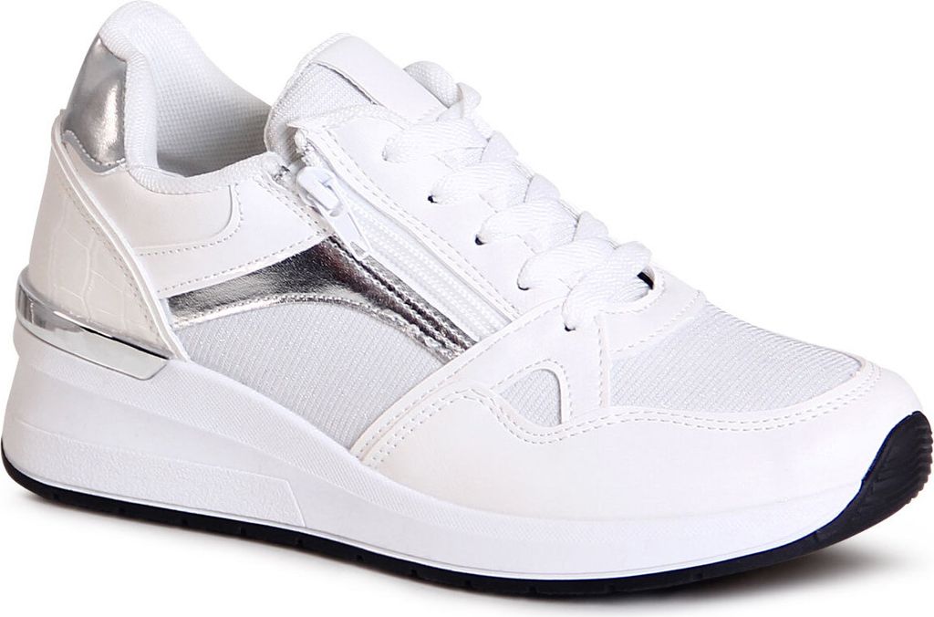 topschuhe24 2846 Damen Plateau Sneaker Turnschuhe, Farbe:Weiß, Größe:40 EU