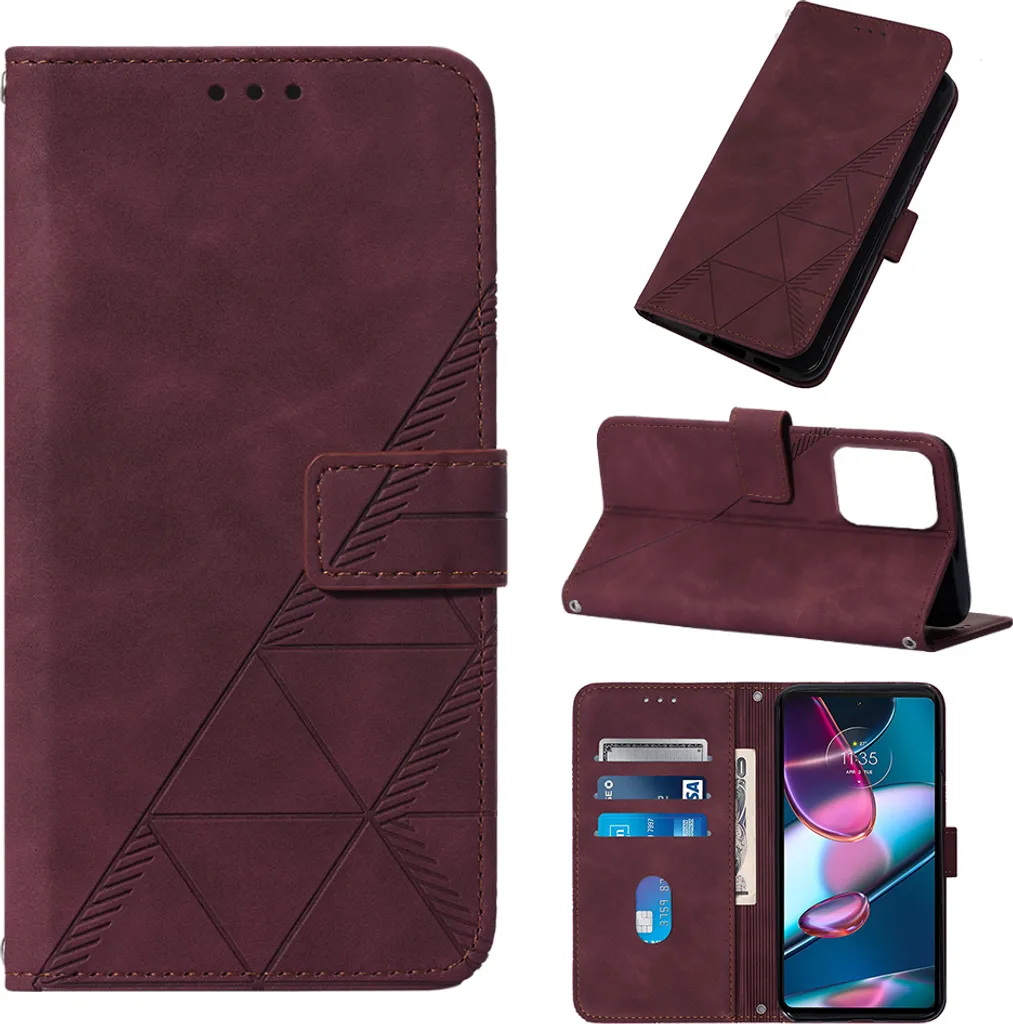 Custodia Protettiva Motorola Edge+ 2023 Pelle Rossa Anti-Urto