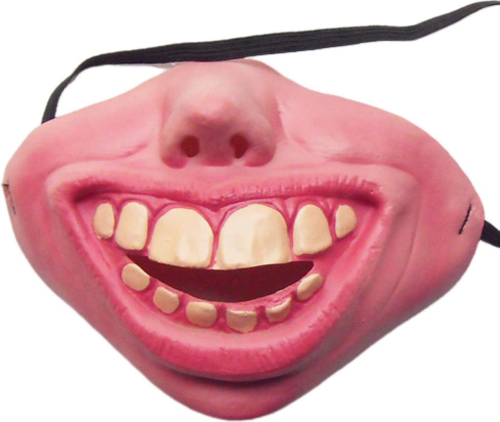 Halloween-Maske aus Latex, lustige Halbgesichts-Streichmaske, atmungsaktiv, realistische Horror-Maske für Kostümparty, Cosplay C