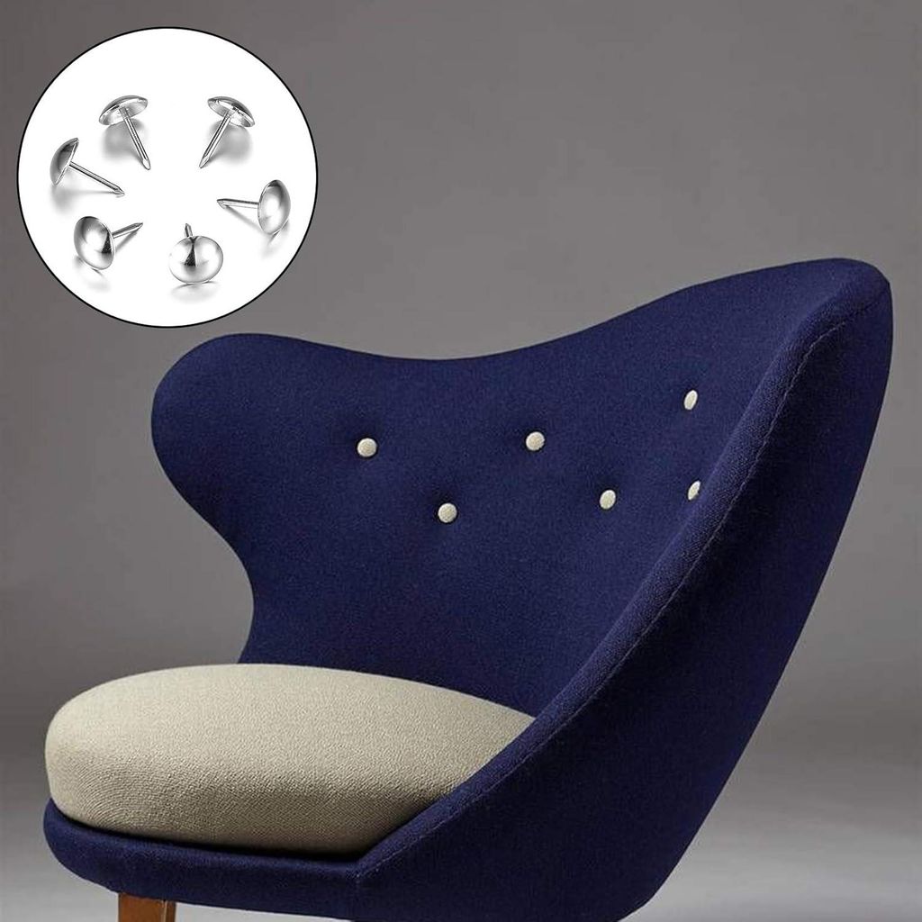 Allecto Premium - Bekleidete Nägel für Möbel - Vintage Möbelnägel - Silber - 320 Stück - Dekorative Nägel