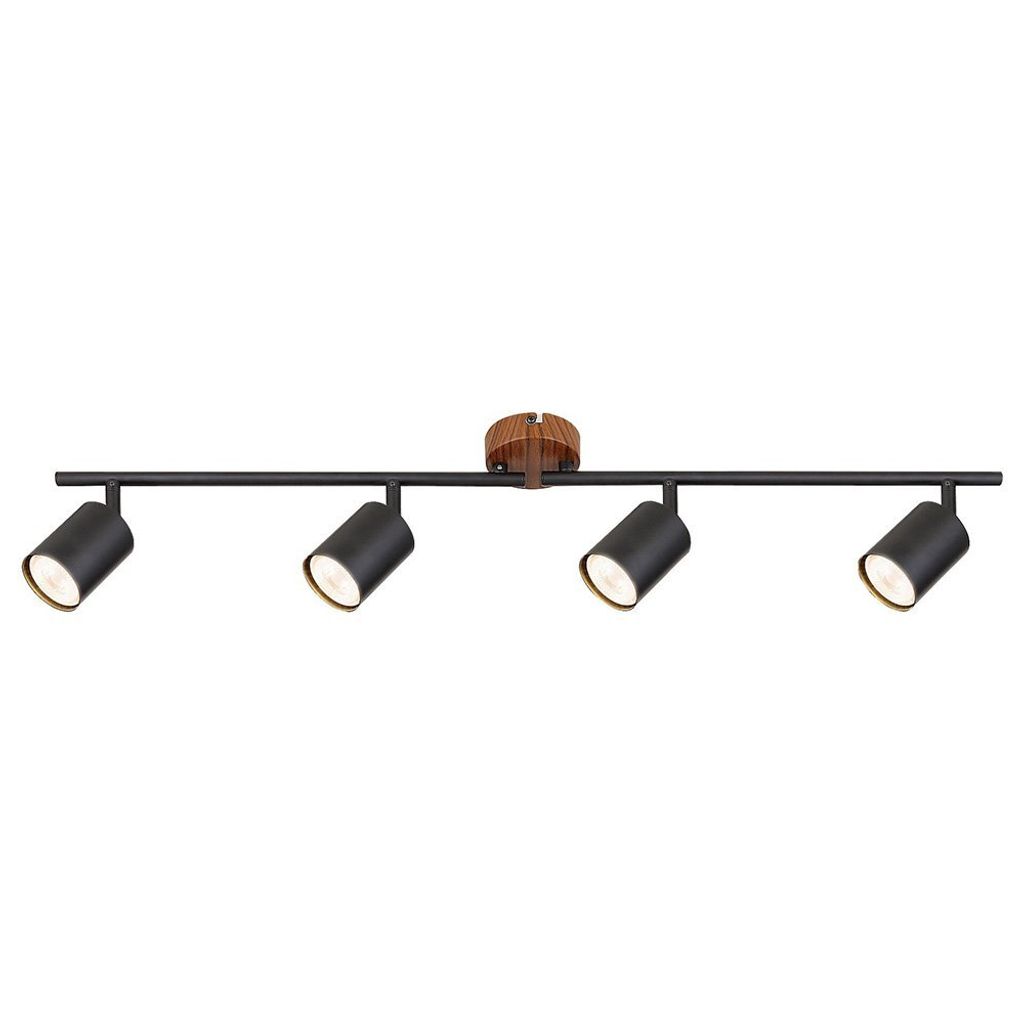 Rabalux 5298 Deckenstrahler 4 Spots Edmund, GU10, braun-schwarz, rund, Industriell, ø55mm