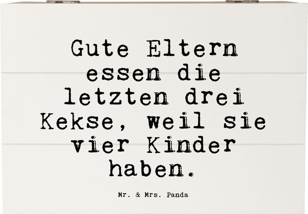 Mr. & Mrs. Panda Box Gute Eltern essen die... 22 x 15 cm - Weiß - Geschenk, Spruch Sprüche Weisheiten Zitate Lustig Weisheit Worte, Familie, Keks...