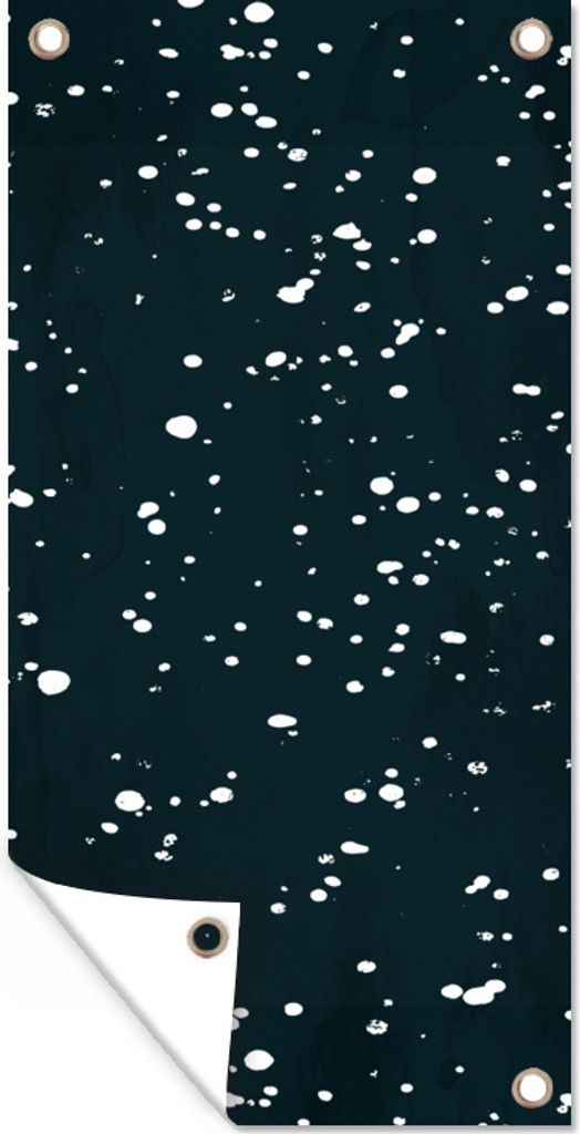 MuchoWow 80x160 cm Outdoor-Poster Gartendeko Sichtschutz Garten Poster für den Garten Polka dots - Schwarz - Weiß