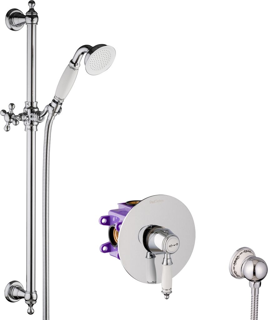 PaulGurkes Duschset Unterputz Nostalgie Einhandmischer UP-Dusche Retro