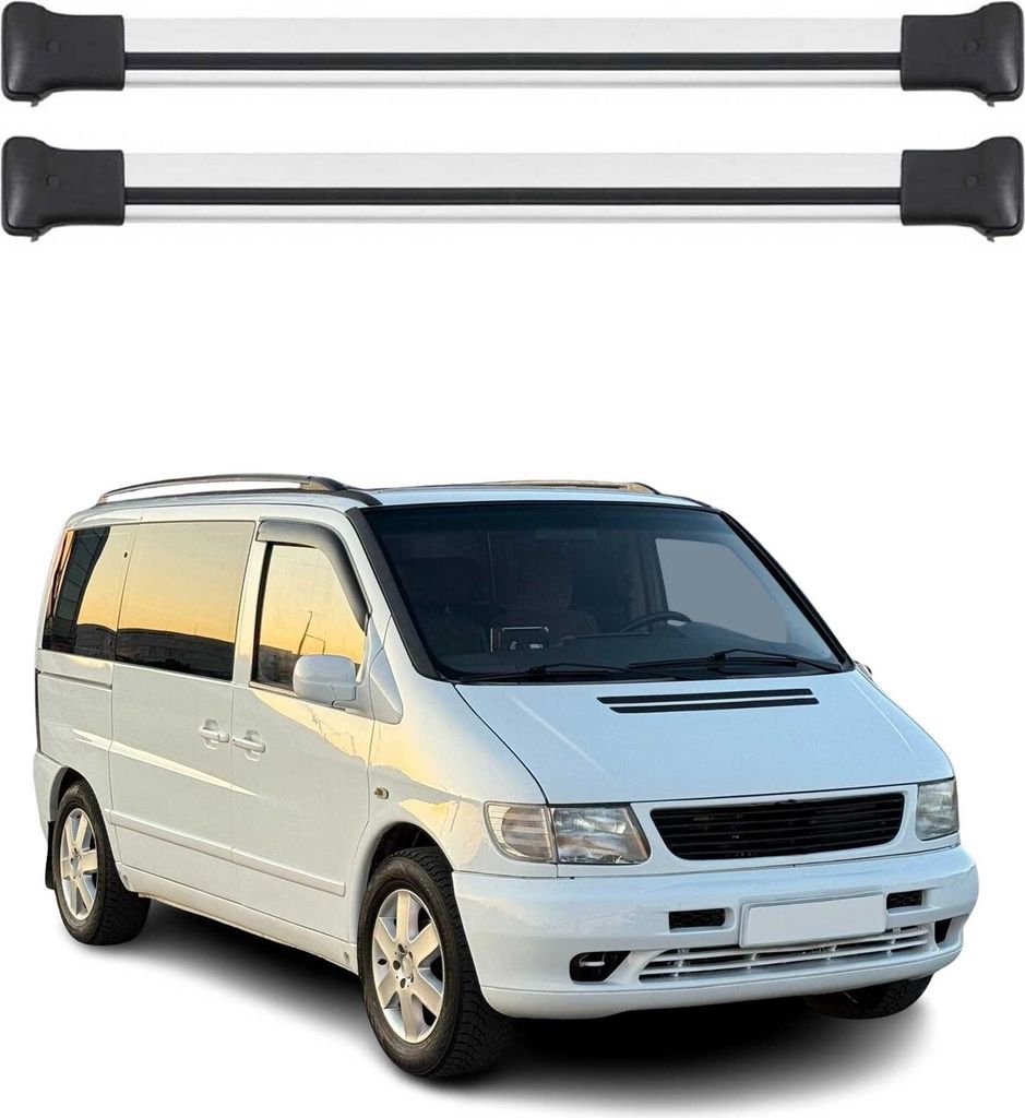 Dachträger Grundtäger für Mercedes Vito W638 1996-2003 75kg Alu Silber 4 tlg