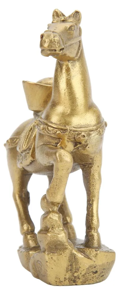 Sculpture de cheval debout en laiton vieilli - Objet déco pour buffet - 10