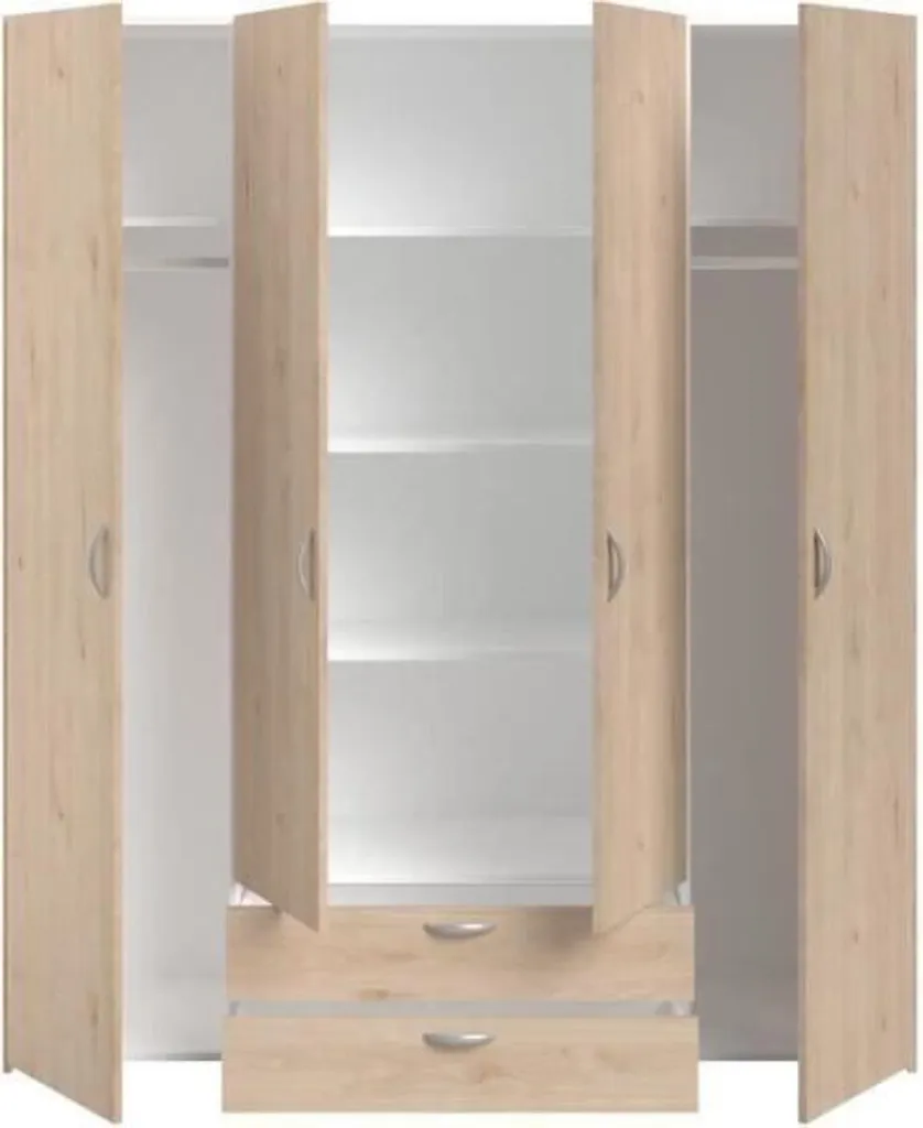 Armoire 4 portes Daily 11 Parisot : fini le désordre dans la chambre - 11