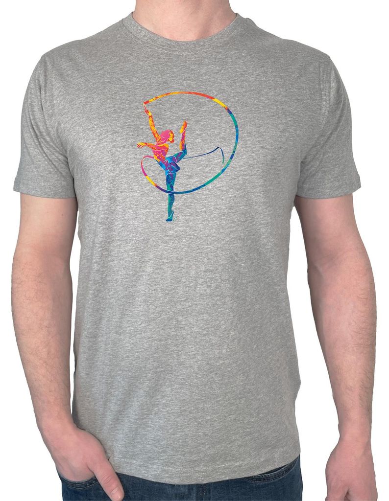 Huuraa Herren T-Shirt Rhythmische Sportgymnastik Turnen S Sport Grey Baumwolle Fairtrade Herrenshirt Geschenkidee