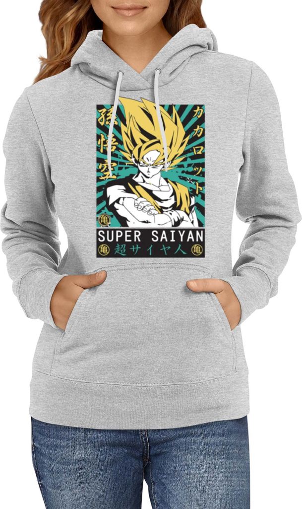 Damen Kapuzenpullover Japan Manga Anime Comics Dragon Anime Manga Ball Z 15, Lady M / Grau