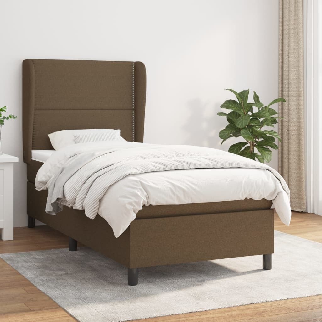 Maison Exclusive - Boxspringbett mit Matratze Dunkelbraun 100x200 cm Stoff