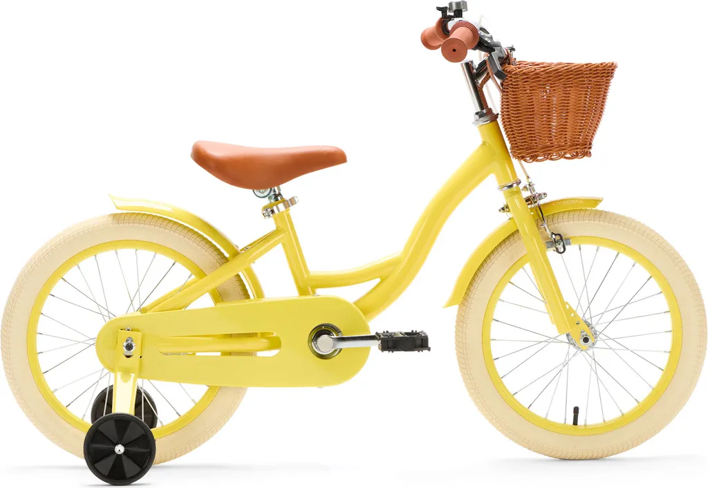 Vélo 16 pouces jaune avec panier Génération Blanco - Cadre ergonomique