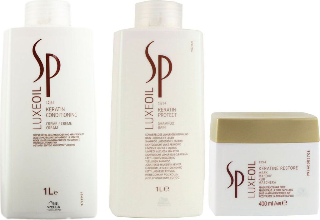 Wella SP Luxe Oil 1000 ml Shampoo & 1000 ml Conditioner & 400 ml Haarmaske Set