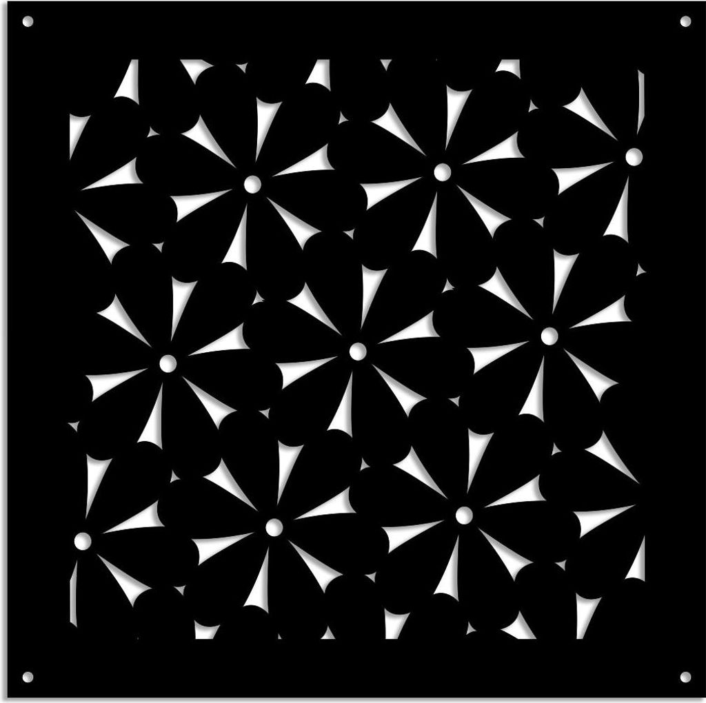 DAISY – Perforiertes PVC–Panel – Sonnenschutz 73x73 cm schwarz