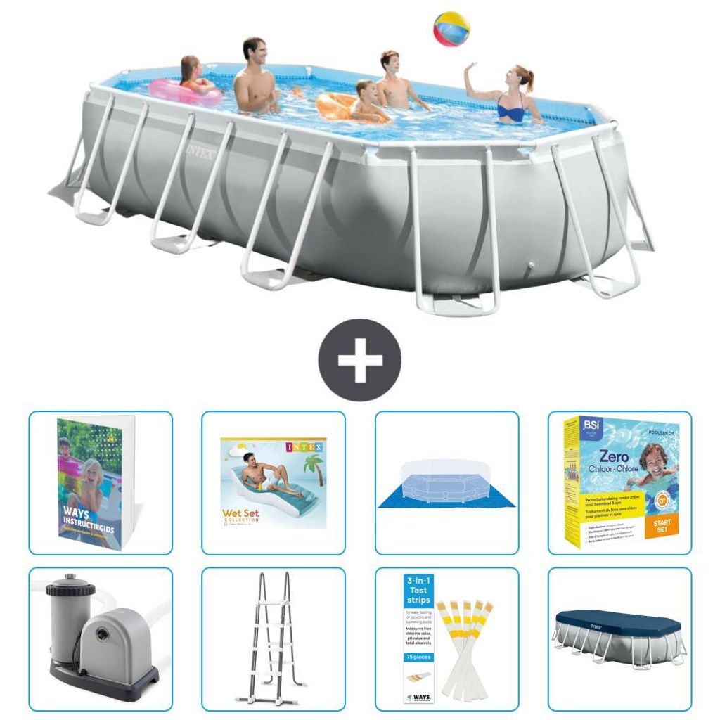 Prism Frame Pool Oval - 503x274x122 cm - 9-teilig S639