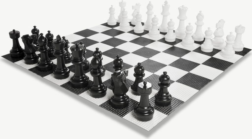 Ubergames - XL Outdoor Schachspiel - Bis zu 30zm - UV-beständig - Mit Kunststoffschachbrett