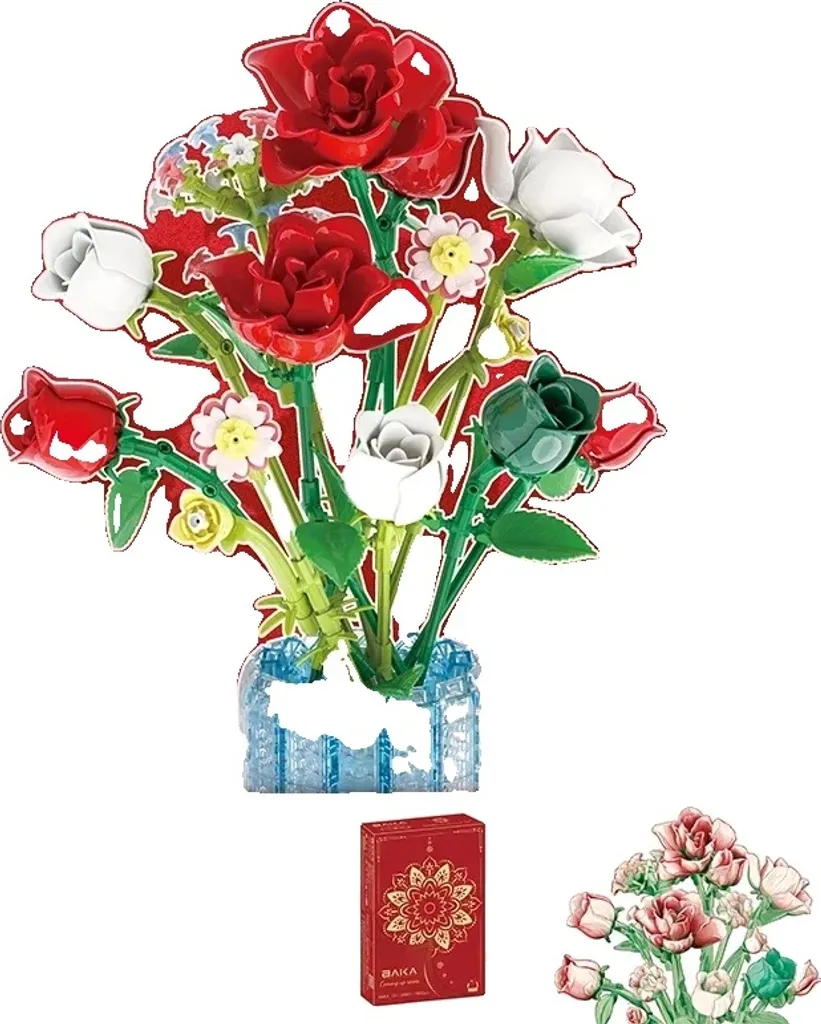Pivoines roses décoratives en boîte pour cadeau ou centre de table