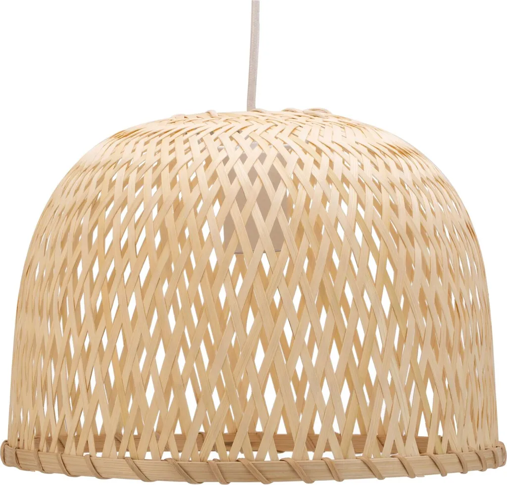 Pauleen Pendule Perle de bois - Suspension luminaire bohème et naturel