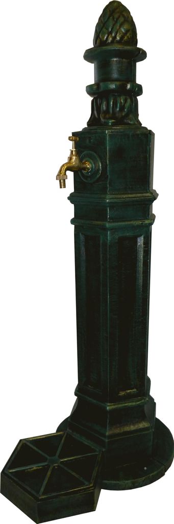 Standbrunnen aus Aluminium rostfrei inkl. Hahn und Wasserauffangschale