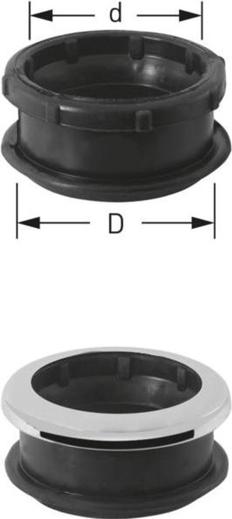 ASW Stedo Mület Trumpf WC-Verbinder 170147 für SPülrohr, Ø 55 mm, Rohr 45 mm, schwarz