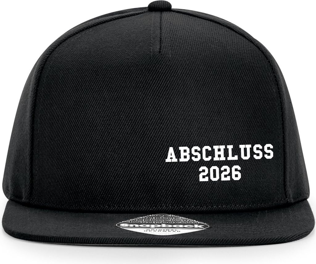 Huuraa Cappy Mütze Abschluss 2026 Schulabschluss Black Polyester Snapback Kappe Geschenkidee