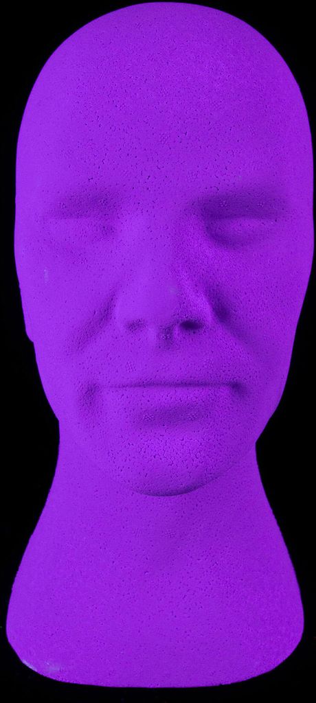 PSYWORK Schwarzlicht Deko Kopf "Glowhead" Violett