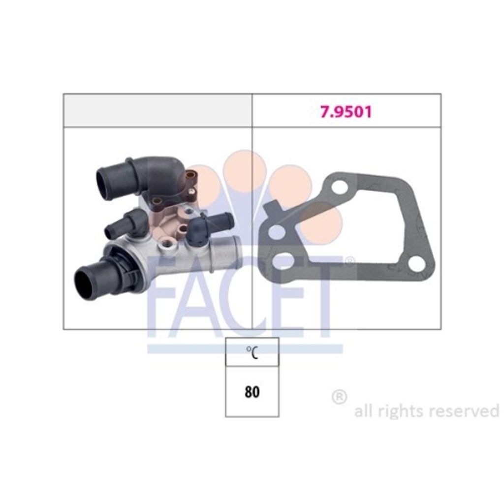 1 Thermostat, Kühlmittel FACET 7.8102 Italy - OE Equivalent für FIAT