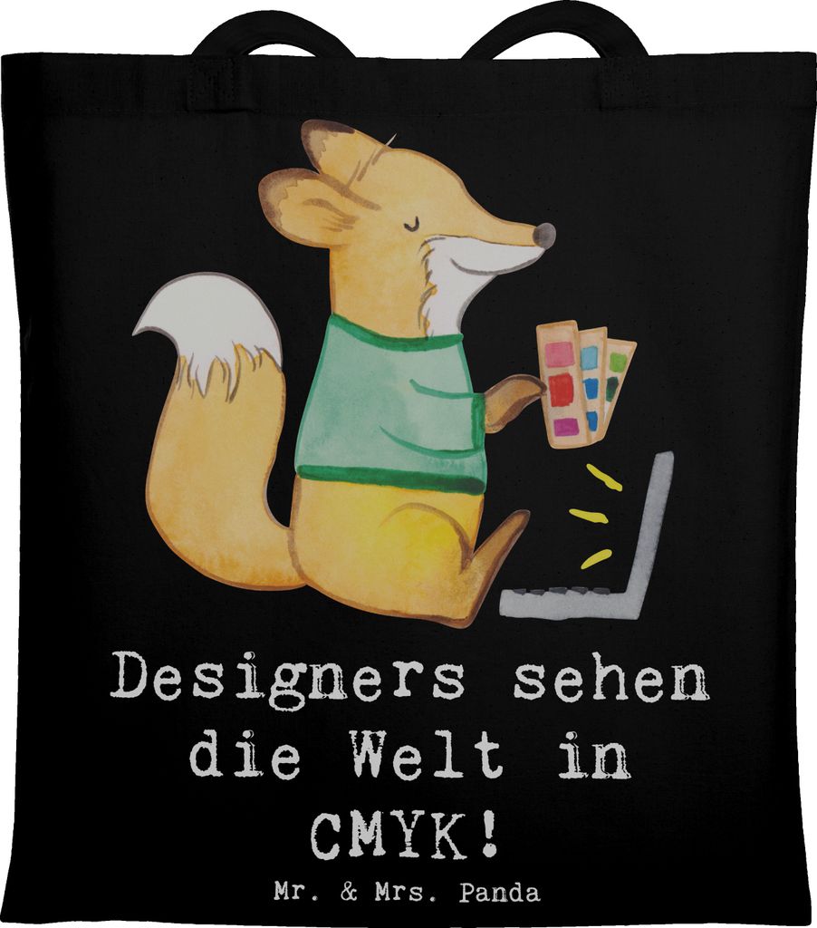 Mr. & Mrs. Panda Einkaufstasche CMYK Designer - Schwarz - Geschenk, Berufsprodukte, Innovation, Schultasche, Tasche, Grafikdesign, Spruch, Beruf, B...