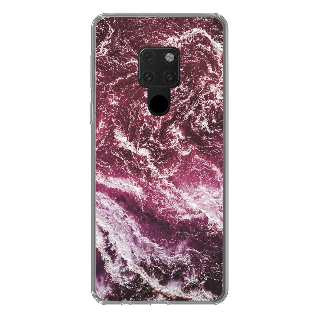 MuchoWow Handyhülle Schutzhülle Hülle für Huawei P40 Lite Natursteine - Lila - Marmor Silikon Softcase Handy Hülle - Handy