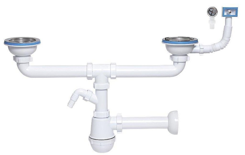 Spülen Siphon dopelt Sifon Syphon für die Spüle mit Produktbild 3