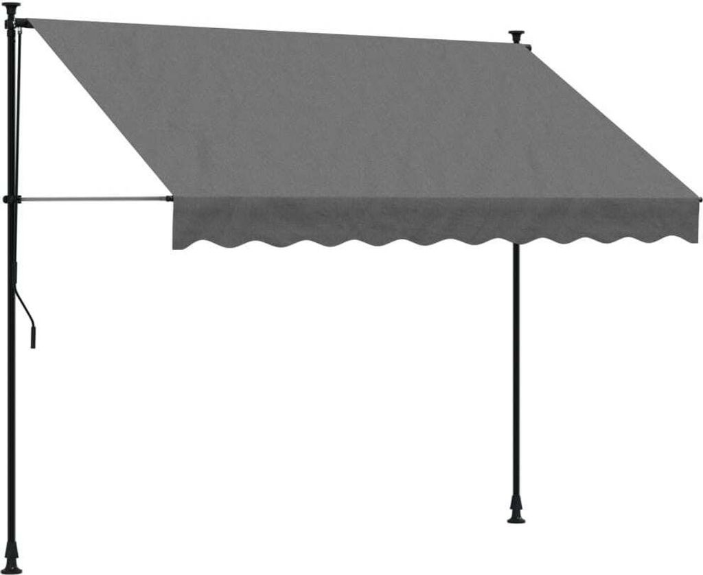 Markise Einziehbar Anthrazit 250x150 cm Stoff und Stahl