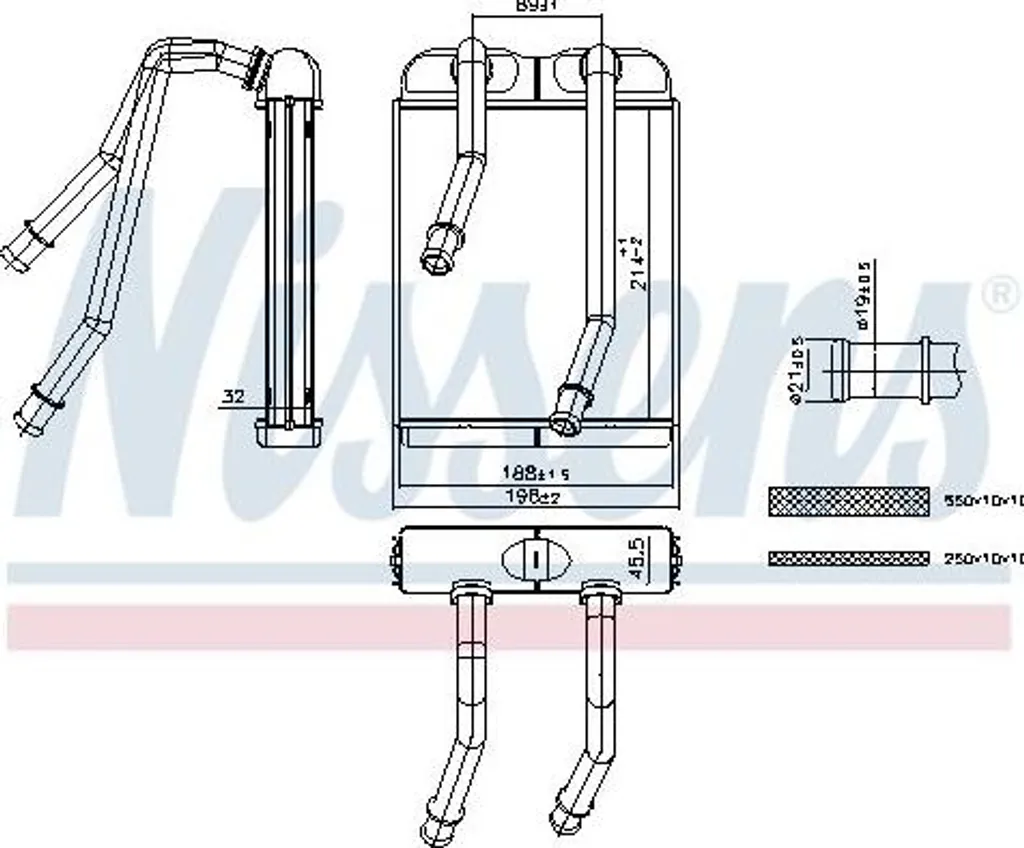 Échangeur Thermique Habitacle pour Transporter V et VI - Standard OE 707227