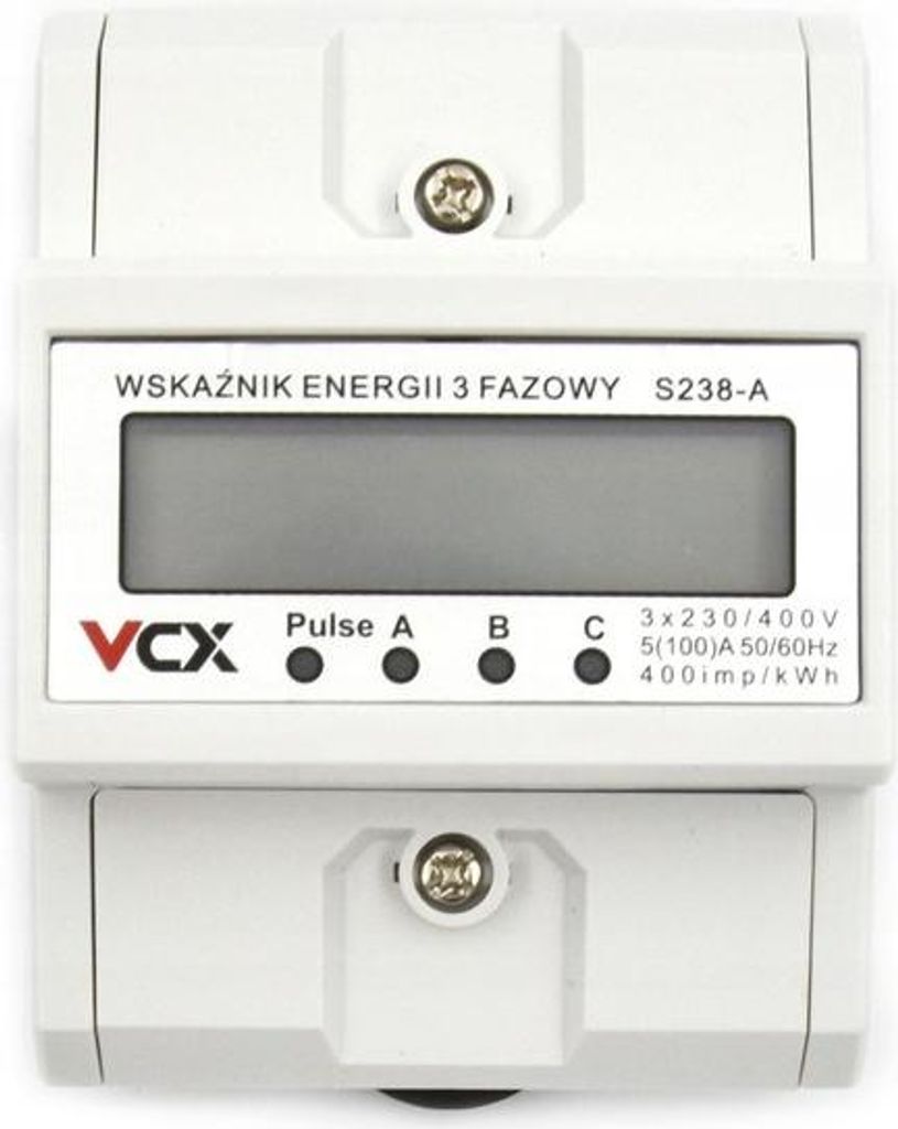 VCX | Elektrischer Zähler S-238-A - 3-Phasen - 230/400V - Präzise Messung - MID-konform