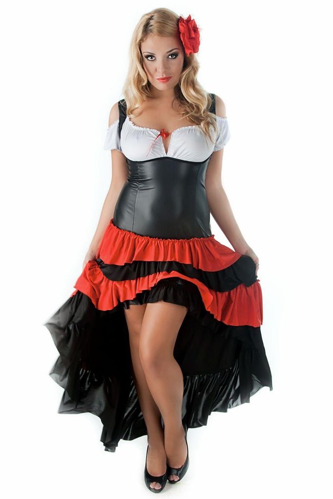 Andalea Maxikleid Carmen SW-101 Langes Kleid Work Kollektion Abendkleid Partykleid, schwarz, Gr. 50/52