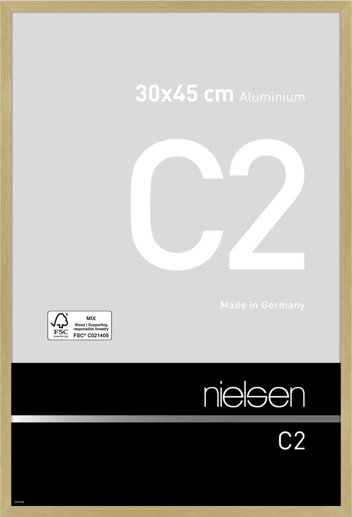 nielsen Aluminium Bilderrahmen C2, 30x45 cm, Struktur Gold Matt