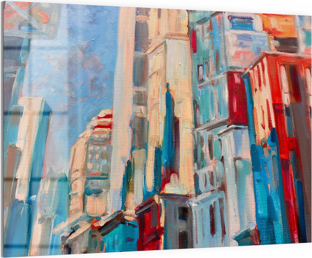 DEQORI Magnettafel Glas 120x90 cm 'Städtische Impulse' beschreibbar Whiteboard Küche