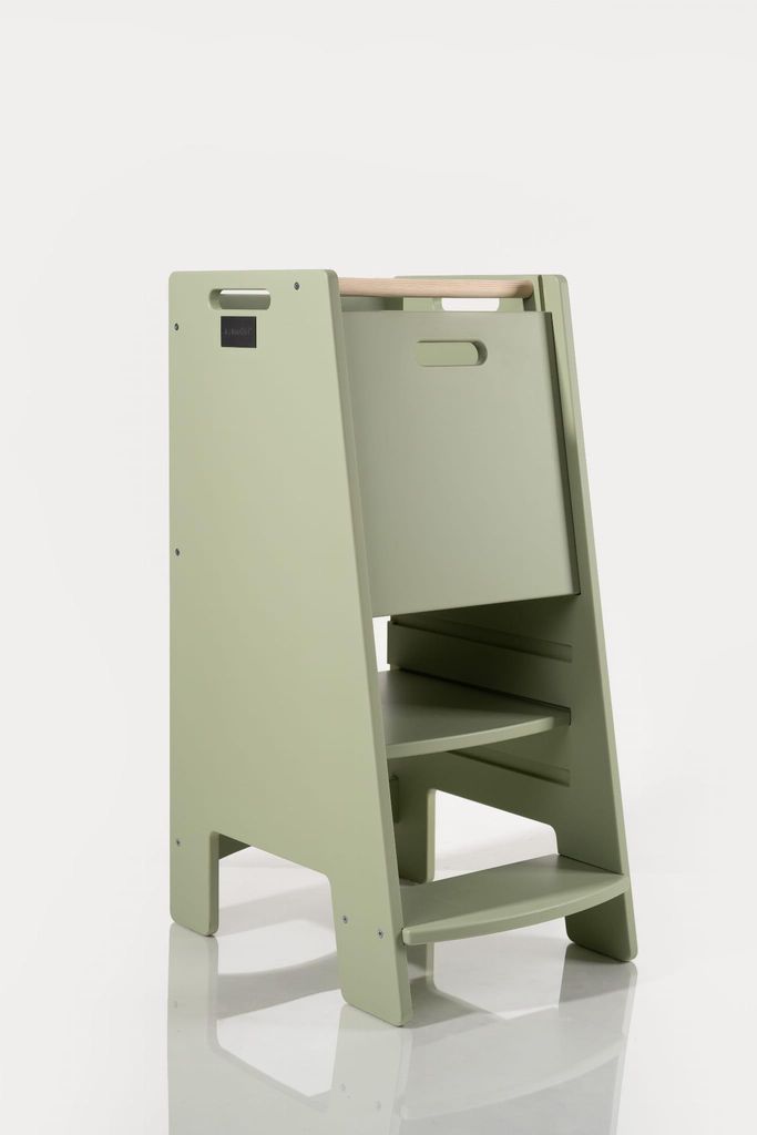 NOWAY - Montessori Lernturm Kitchen Helper Kinderplattform Küchenturm lackierter – olive