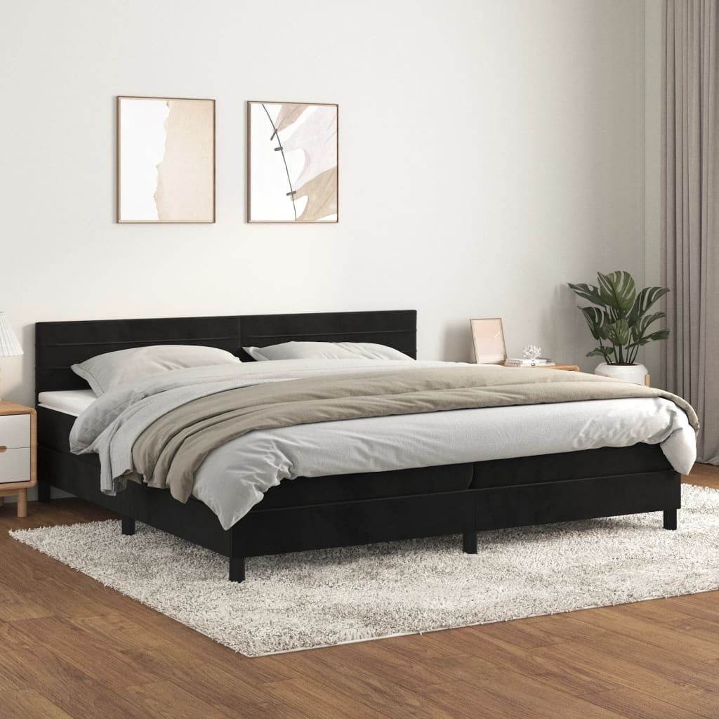 Maison Exclusive - Boxspringbett mit Matratze Schwarz 200x200 cm Samt