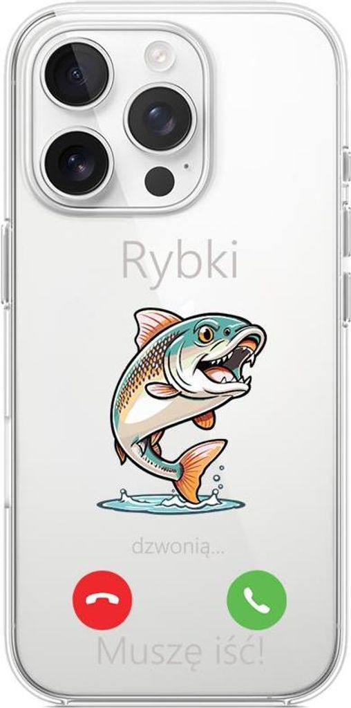 iPhone 14 Pro Hülle, transparent, Silikon Flexi, Fischklingeln