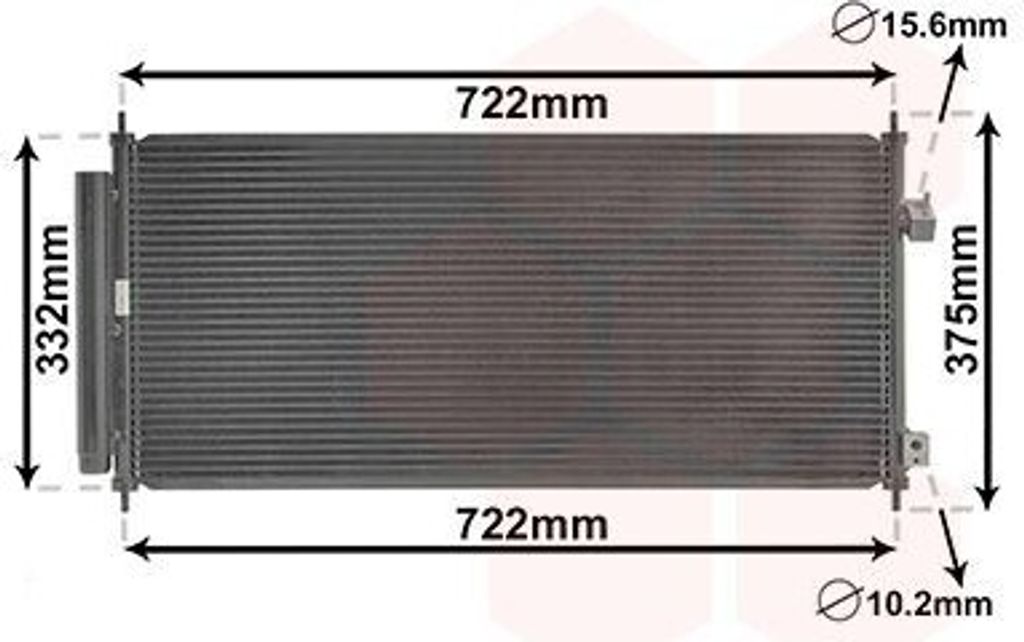 VAN WEZEL 25005248 Kondensator Klimaanlage Klimakondensator für HONDA Jazz III Schrägheck (GE, GG, GP, ZA) +Trockner