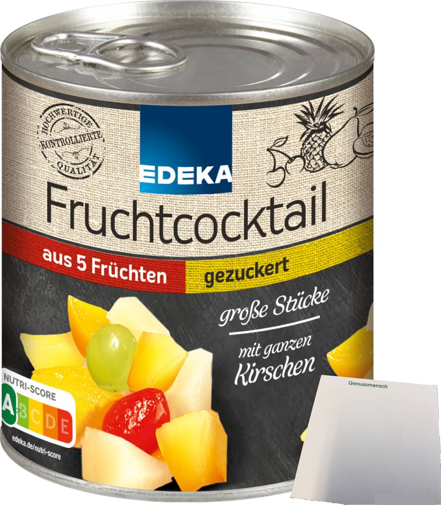 Edeka 5-Fruchtcocktail große Stücke gezuckert (820g Dose) + Produktbild 