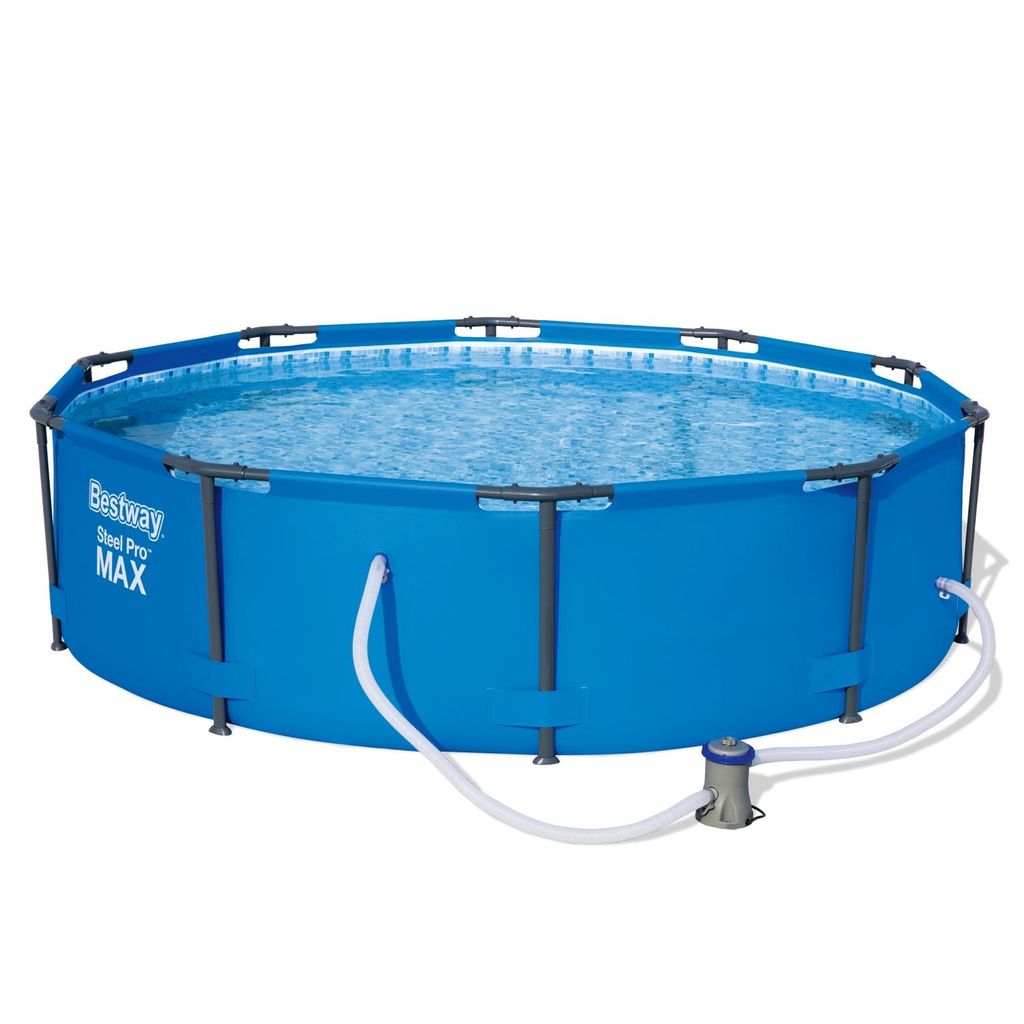 Bestway Steel Pro MAX Pool Set Ø305x76 cm, Stahlrahmenpool mit Filterpumpe