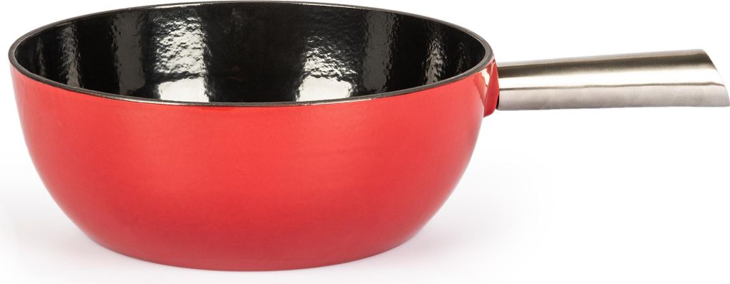 Stöckli Käsefonduecaquelon Elégance Guss , Ø 24 cm, rot/schwarz